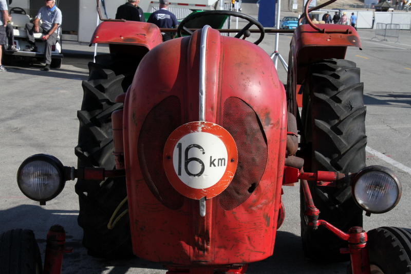 One tractor even had its original speed sign on the front.